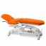 Electric couch for osteopathy: three bodies, with height adjustment, negative reclining backrest, Trendelenburg, roll holder and retractable wheels (two models available) Electric couch for osteopathy: three bodies, with height adjustment, negative reclining backrest, Trendelenburg, roll holder and retractable wheels (two models available)