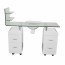 Pezi manicure table: Vacuum cleaner, bag, double column of drawers and hand rest cushion Pezi manicure table: Vacuum cleaner, bag, double column of drawers and hand rest cushion