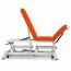 Hydraulic stretcher for osteopathy: three bodies, with negative reclining backrest, facial cap and retractable wheels (two models available)