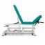 Hydraulic stretcher for osteopathy: five bodies, with negative reclining backrest, adjustable armrests and retractable wheels