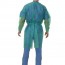 Disposable polypropylene gowns 20 grams: PPE Category I, back closure with ribbons and elastic cuffs (10 units)