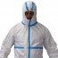 Disposable coverall with CE 2163 Certificate: Breathable material, front closure and elastic cuffs, hood and ankles. Disposable coverall with CE 2163 Certificate: Breathable material, front closure and elastic cuffs, hood and ankles.