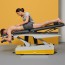 Swop 5 Physio electric physiotherapy table: three sections with short headrest, motorized midsection, double elevation, customizable, seamless upholstery, a model that changes the rules of the game