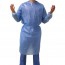 52 gr waterproof disposable gowns: PPE category III, with cotton cuffs and back closure, latex-free (5 units) 52 gr waterproof disposable gowns: PPE category III, with cotton cuffs and back closure, latex-free (5 units)