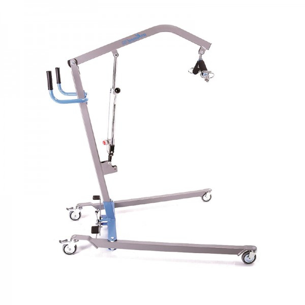 Hydraulic transfer crane: Harness included, round rubber hanger and pedal opening system (135/180 Kg capacity)