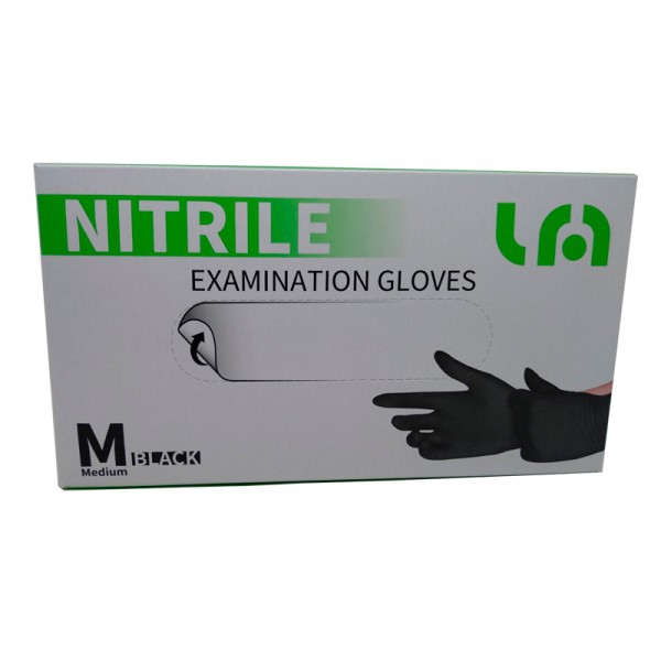 Black Nitrile Gloves Kinefis Powder (Box 100 Units)