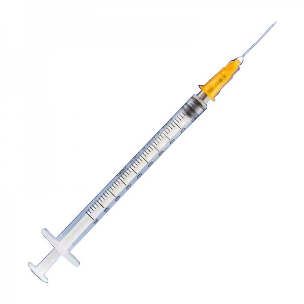 Disposable syringe without dead space - 1ml - 25G 1" - Ideal for COVID vaccination (box of 100 units) Disposable syringe without dead space - 1ml - 25G 1" - Ideal for COVID vaccination (box of 100 units)
