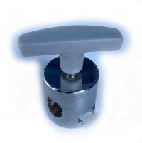 Accessory coupling piece to rail with clamping knob "T"