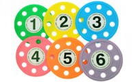 Set of six discs with holes