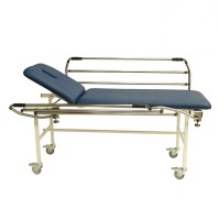 Kinefis Extreme two-body fixed stretcher: with welded steel structure, adjustable backrest, folding legs and railings and facial hole Kinefis Extreme two-body fixed stretcher: with welded steel structure, adjustable backrest, folding legs and railings and facial hole