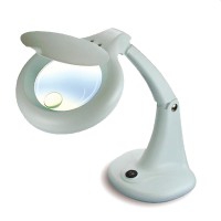 Tabletop three and twelve diopter bifocal magnifying lamp with fluorescent tube (4 Units)