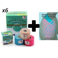 Pack: Book Kinesiology Tape Manual + 6 Rolls Neuromuscular Bandage Temtex Kinesiology Tape Pack: Book Kinesiology Tape Manual + 6 Rolls Neuromuscular Bandage Temtex Kinesiology Tape