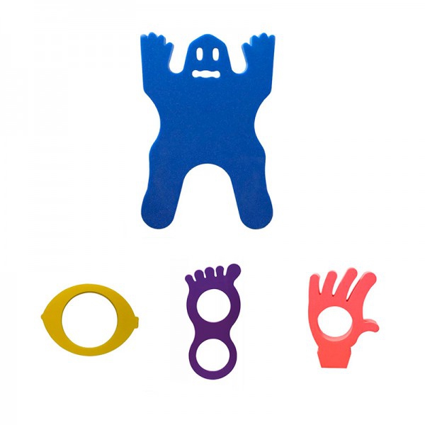 Pack of 4 mini tapestries: foot, hand, lemon and ghost Pack of 4 mini tapestries: foot, hand, lemon and ghost