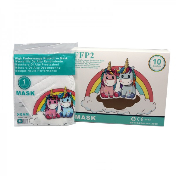 FFP2 boy / girl masks with European CE certificate white color (individually bagged - Box of 10 units)