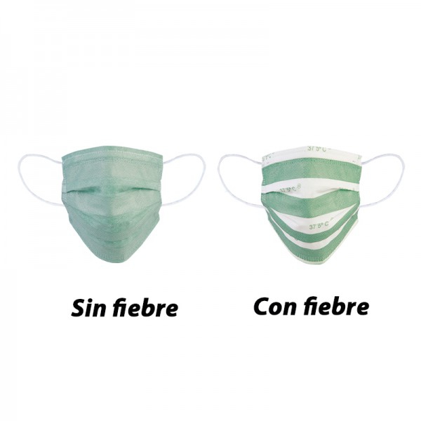 Thermosensitive reusable hygienic masks: They change color with increasing temperature (pack of 5 units)