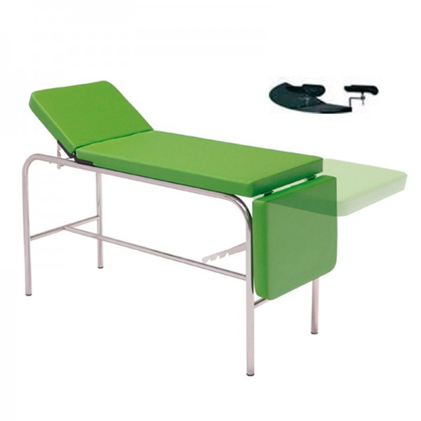 Kinefis Examination Table, 3 sections, with Gynaecological Stirrups, chrome, 145-180 x 55 x 80 cm