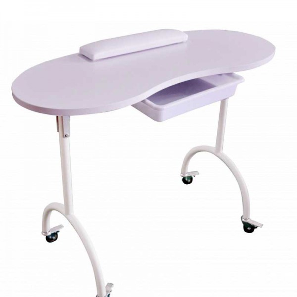 Palmar folding portable manicure table: Equipped with drawer, palm rest cushion and locking wheels Palmar folding portable manicure table: Equipped with drawer, palm rest cushion and locking wheels
