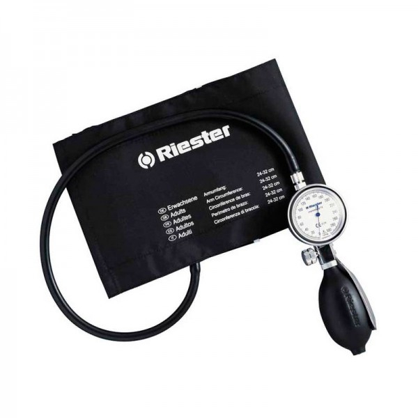 Riester Minimus II aneroid sphygmomanometer black, velcro cuff (three sizes)