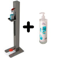 COVID-19 dispenser cabinet: height adjustable and automatic operation with the foot + free hydroalcoholic gel (500ml)