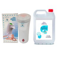 Health Pack: Automatic Baby Safe gel dispenser + Kinefis sanitizing Hydroalcoholic Gel (5-liter bottle)