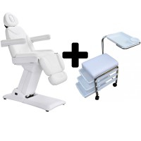 Beauty Premium Pack: Electric Maxi aesthetic stretcher chair with four motors + Brevis manicure stool