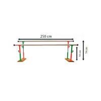 Foldable and height-adjustable children's parallel bars of 2.5 meters