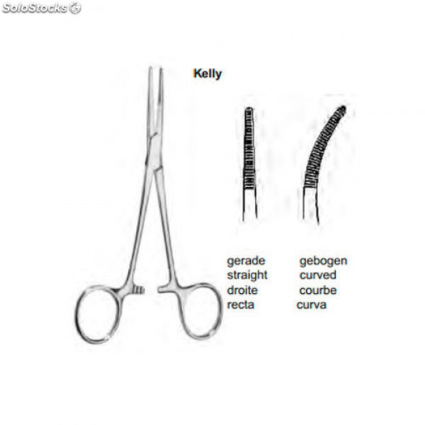 Curved Kelly hemostatic forceps, without teeth, 14.5cms. (UNTIL STOCKS END)
