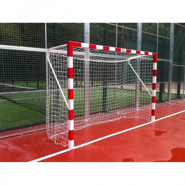 Set of 2 Fixed Aluminum Futsal and Handball Goals