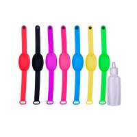 Refillable hydralcoholic gel wristbands with gift dispenser bottle (Free) Refillable hydralcoholic gel wristbands with gift dispenser bottle (Free)