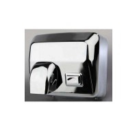 Electronic hot air hand dryer in stainless steel with push button
