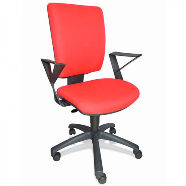 Flash swivel chair with black structure, PPR base and upholstery in Baly (Textile), Bonday or eco-leather