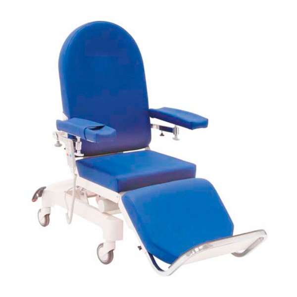 Dialysis chair with trendelemburg: Painted steel structure, electric control knob and retractable arms (colors available)