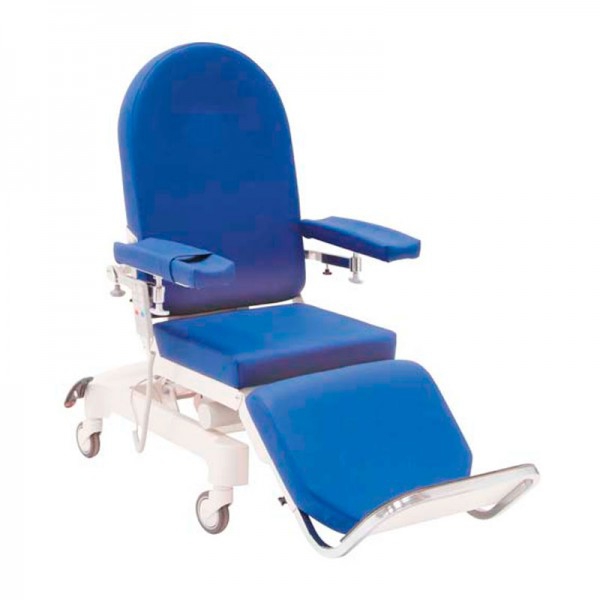 Dialysis chair with trendelemburg: Painted steel structure, electric control knob and retractable arms (colors available) Dialysis chair with trendelemburg: Painted steel structure, electric control knob and retractable arms (colors available)