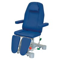 Podiatry chair: hydraulic height adjustment, electric inclination seat, gas adjustable backrest and footrest (colors available) Podiatry chair: hydraulic height adjustment, electric inclination seat, gas adjustable backrest and footrest (colors available)
