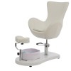 Pedicure armchair Crem: With foot bathtub and footrest adjustable in height and length