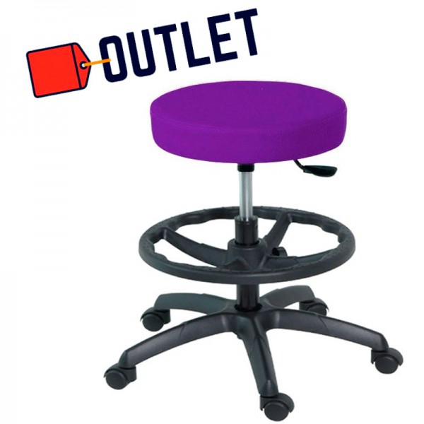 Kinefis Economy stool, high height 59 -84 cm. With footrest ring (purple color)
