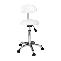 Practi Plus stool with backrest: Base with five wheels, ergonomic design and adjustable height with gas piston