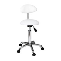 Practi Plus stool with backrest: Base with five wheels, ergonomic design and adjustable height with gas piston Practi Plus stool with backrest: Base with five wheels, ergonomic design and adjustable height with gas piston