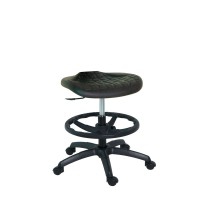 Kinefis Economy polyurethane stool: Backless, with footrest ring and high height of 59 - 84 cm