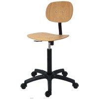 Kinefis Economy wooden stool: With backrest and average height of 51 - 71 cm