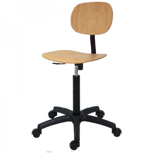 Kinefis Economy wooden stool: With backrest and average height of 51 - 71 cm