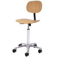 Kinefis Elite wooden stool: With backrest and average height of 51 - 71 cm