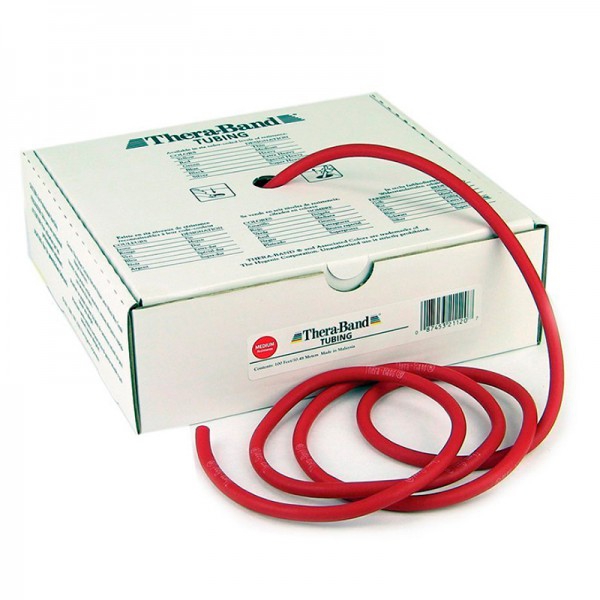 Thera Band Tubing 30.5m: medium resistance latex tubes - Red color