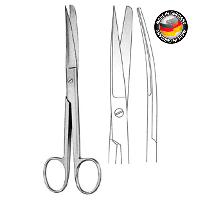 Surgery scissors, curve, Acute / Rome. 18 cm. German quality. (While stocks last)