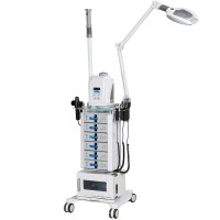 Multifunctional beauty tower: Equipped with trolley + Steamer + Magnifying lamp + Towel heater Multifunctional beauty tower: Equipped with trolley + Steamer + Magnifying lamp + Towel heater