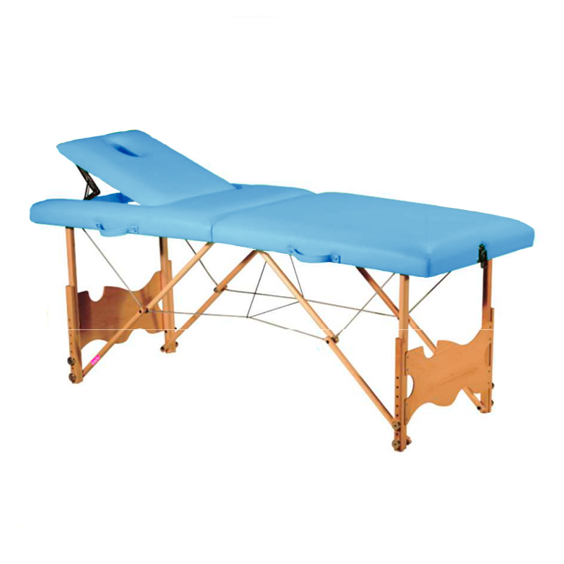 Wooden folding stretcher, 2 sections and adjustable height kinefis san