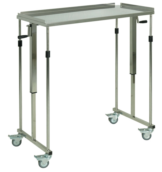 Instrumental table height adjustable by crank Tables for surgical instruments Tables tables