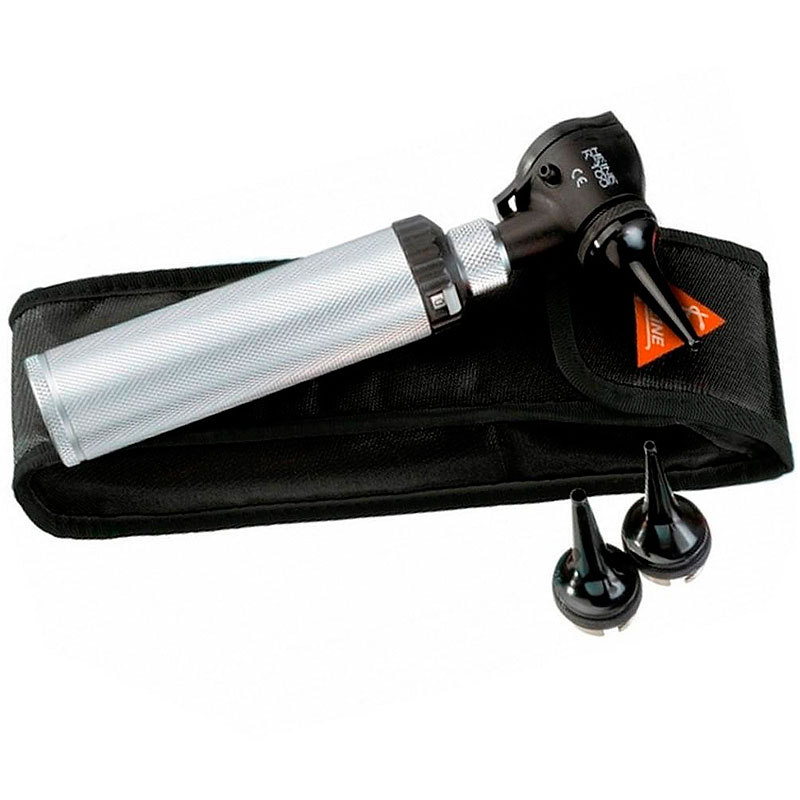 Heine k 100 otoscope with battery handle in soft case with 3 speculums