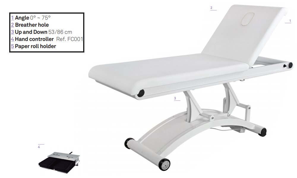 Cervic electric stretcher: adjustable elements