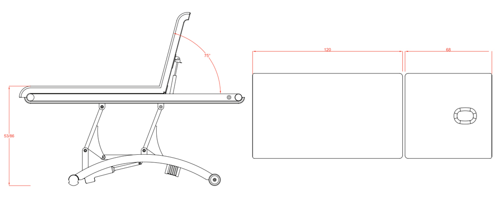 Cervic electric stretcher: Measurements